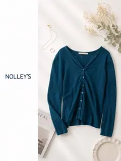 NOLLEY’S sophi カーディガン ブルー 薄手 Vネック　ノーリーズのサムネイル