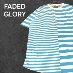 【人気】FADED GLORY アシンメトリーボーダーTシャツ ビッグシルエットのサムネイル