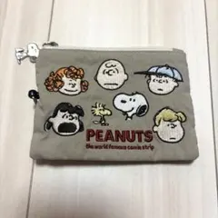 スヌーピー 定期入れ リール付きパスポーチ ICカードケース 小銭入れ