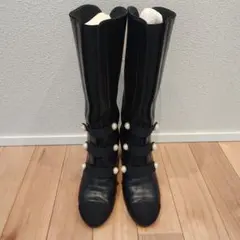 シャネル パールボタン ブーツ