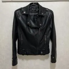 ブラック ライダースジャケット