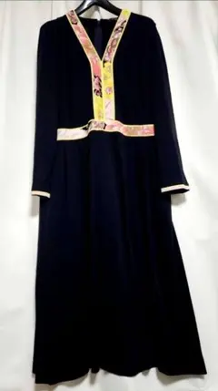 極美品✨LEONARD レオナール カンカン 花柄トリム ロングワンピース 38
