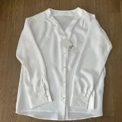 GU ホワイト イージーケア パールボタン　長袖シャツ S 卒入学式