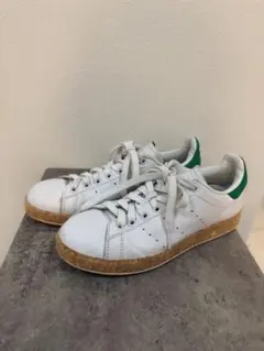 adidasスタンスミス　スニーカー ホワイト/グリーン コルクソール23.5㎝