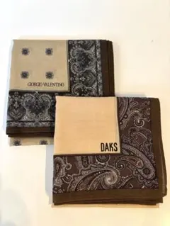 DAKS & Giorgio Valentino ハンカチ２枚セット　紳士用