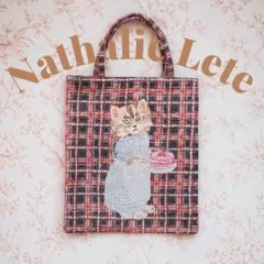 ナタリーレテ　Mini Bag Check トートバッグ　猫　catのサムネイル