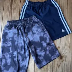 adidasとIGNIOのハーフパンツ 2点セット ネイビー・タイダイ