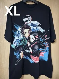【海外製】鬼滅の刃 炭治郎＆禰豆子 Tシャツ アニメ キャラT ブラック XL