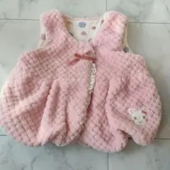 キムラタン ベビー リバーシブルベスト ピンク 80cm以下 もこもこ ふわふわ