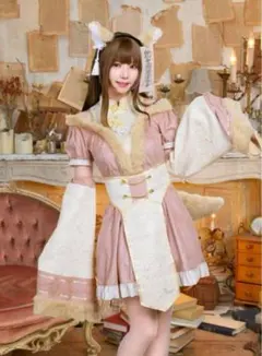 【メルカリ最安値】チャイナドレス風 コスプレ衣装 狐耳付きのサムネイル