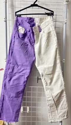 ツートンカラー ストレートレッグパンツ