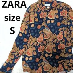 【美品・希少】ZARA ザラ メンズ BTSテテ着用 鳥柄 長袖シャツ S