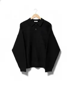 【未使用級】epnok ガーター編みルーズニットポロ ブラック M 完売品