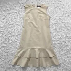 Rene ノースリーブ ティアード フリル ワンピース ベージュ M Aラインのサムネイル