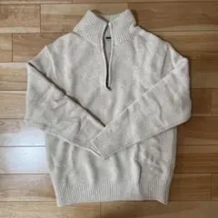ユニクロ スフレヤーンハーフジップセーター S
