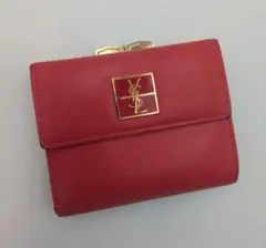 ヴィンテージ YVES SAINT LAURENT がま口財布 レッド】のサムネイル