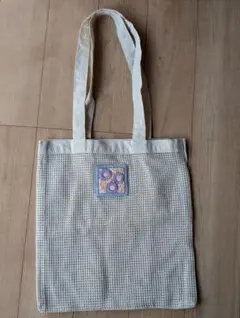ハンドメイド✿メッシュ生地トートバッグ 花柄刺繍