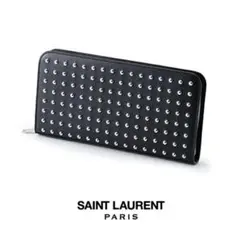SAINT LAURENT PARIS スタッズ 長財布 ブラック