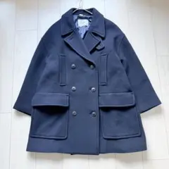 スローブイエナ 23AW メルトンビック ピーコート ダブルボタン 濃紺 36 スローブイエナ 23AW メルトンビック ピーコート ダブルボタ
