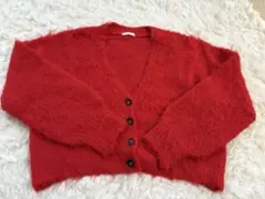 【美品】ソフトシャギーVネックニットカーディガン