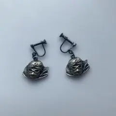 【レア】月光仮面 イヤリング シルバー調
