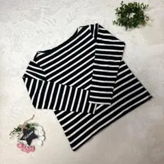 良品 【ユニクロ】《S》 カットソー トップス ボーダー ボートネック 長袖