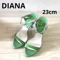 DIANA ダイアナ サンダル グリーン シルバー 23cmのサムネイル