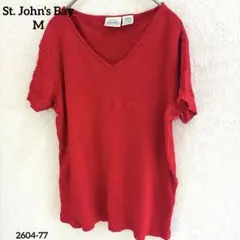 St. John's Bay レッド Vネック Tシャツ M