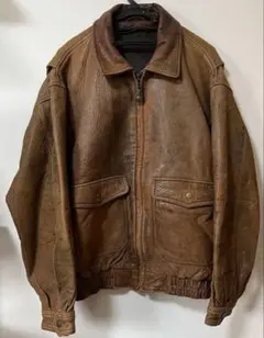 ブラウンレザーボンバージャケット