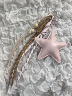 じゃらじゃらキーホルダー　ピンク　星型　大人キーホルダー　y2k バッグチャーム