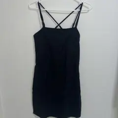 H&M キャミワンピース ブラック リネンブレンド