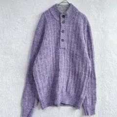 アレグリ |ヘンリーネックセーター【50】畝編み ウールアルパカツイル メランジ