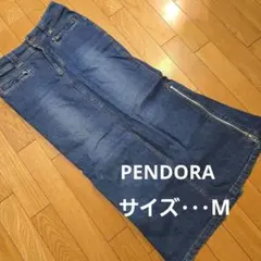 PENDORA ペンドーラデニムブルー タイトスカート ファスナー付き スリット