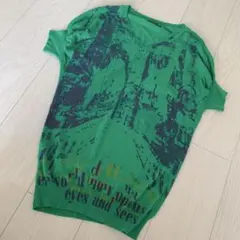 Sサイズ　トップス　カットソー　半袖　緑　セーター　　オシャレのサムネイル