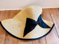 リボン付き 麦わら帽子 レディースサイズ ストローハット 日焼け防止
