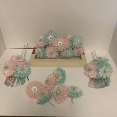 つまみかんざし　パステルカラー　前挿し　勝山　お姫様　成人式　コスプレ