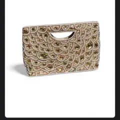 パーティーバッグ ビジュー刺繍　ゴールド ピンク クラッチ＆ショルダー2WAY