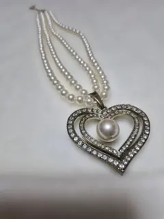ハート型パールネックレス