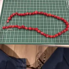 希少！天然石 レッドコーラル 連材 - メルカリ