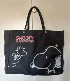 スヌーピー トートバッグ 黒