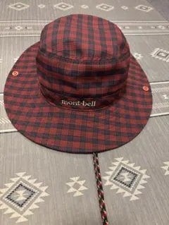 mont-bell バケットハット Mサイズ 赤と黒のチェック柄