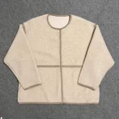 ボア素材 クリーム色 カジュアルジャケット コート