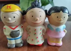 【昭和レトロ】サザエさんソフビ貯金箱　3種セット