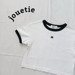 jouetie ワンポイントクロップドTシャツ チビT ホワイト　ブラックのサムネイル