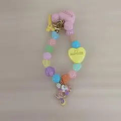 ミニーマウスチャーム付きストラップ