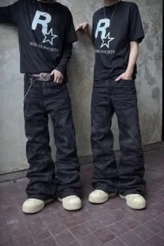 archive black damage pants y2k opium