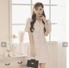ワンピース herlipto San Rocco Tweed Knit Dress M Herlipto San Rocco Tweed Knit Dress - メルカリ