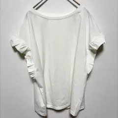 GLOBAL WORK グローバルワーク フリル付オフショルダーTシャツ 白 M