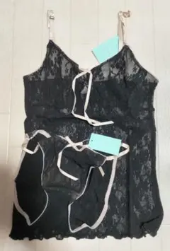 新品タグ付　ラヴィアドゥ シュクル　ストレッチレースのキャミソール&ショーツ