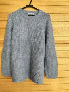 ライトブルー ニットセーター 長袖